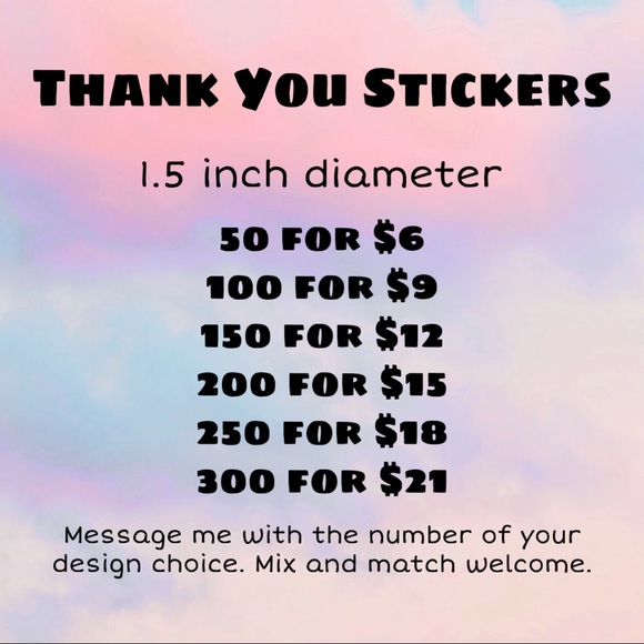 300 thank you stickers - Picture 2 of 4